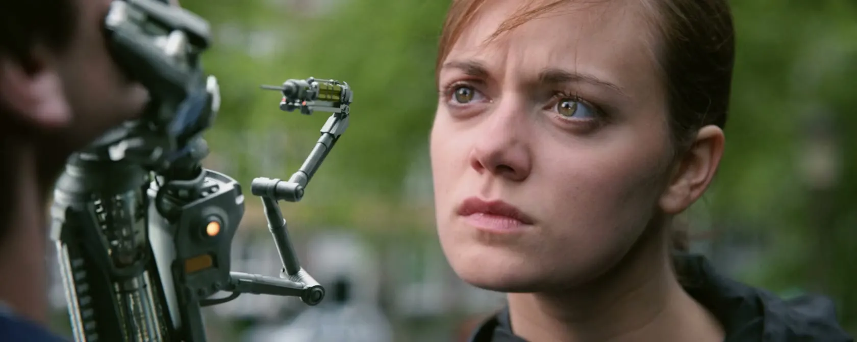 Celia in close-up, one of the film's speaking scenes