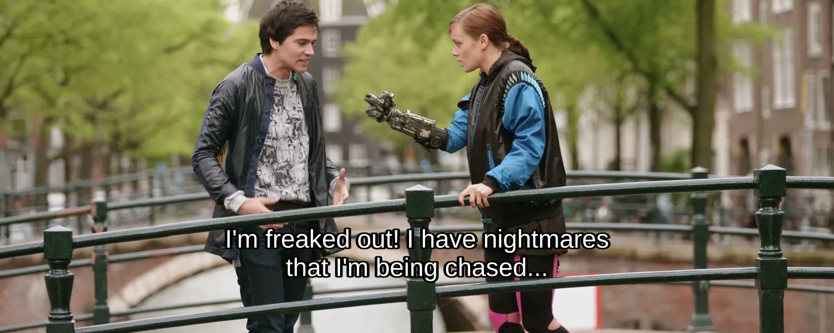 The cue “I'm freaked out! I have nightmares that I'm being chased...” on screen after the shift